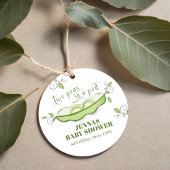 Genderneutrale groene twee erwten in een pod bedankjes labels