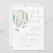 Genderneutrale heteluchtballon met Rozen Douche Kaart (Voorkant)