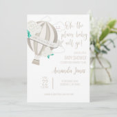 Genderneutrale heteluchtballon met Rozen Douche Kaart (Staand voorkant)