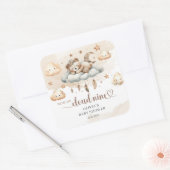 Genderneutrale inheemse boho teddybeer veren vierkante sticker (Envelop)