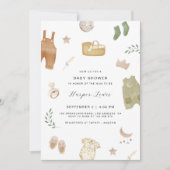 Genderneutrale kleding Baby shower Uitnodiging (Voorkant)