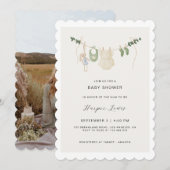 Genderneutrale kleding Foto Baby shower Kaart (Voorkant / Achterkant)