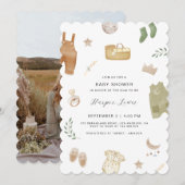 Genderneutrale kleding Foto Baby shower Kaart (Voorkant / Achterkant)