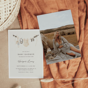 Genderneutrale kleding Foto Baby shower Kaart