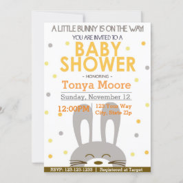 Genderneutrale konijnenuitnodiging voor Baby showe Kaart