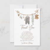 Genderneutrale lijn boho baby shower bedankkaart (Voorkant)