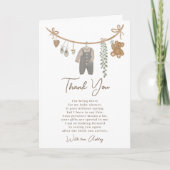 Genderneutrale lijn boho baby shower bedankkaart (Voorkant)