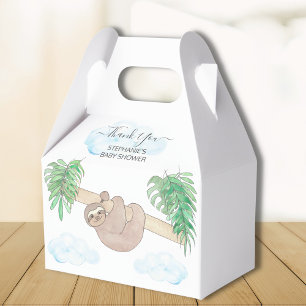 Genderneutrale luiaard Baby shower Bedankdoosjes