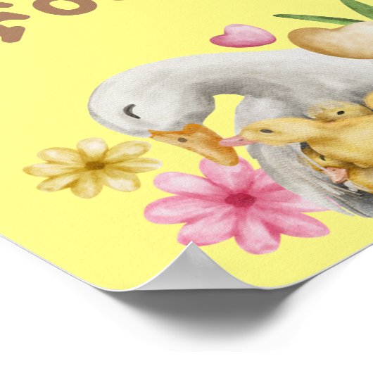 Genderneutrale mammie- en Baby-kattenvoeding Poster (Hoek)