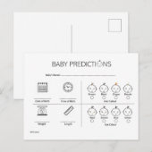 Genderneutrale minimalistische Baby-voorspelling K Aankondigingskaart (Voorkant / Achterkant)