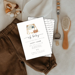 Genderneutrale minimalistische Boho Baby shower kl Kaart