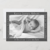 Genderneutrale minimalistische grijze aankondiging (Voorkant)