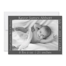 Genderneutrale minimalistische grijze aankondiging