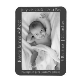 Genderneutrale minimalistische grijze aankondiging magneet