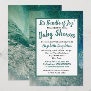 Genderneutrale Ocean Wave Baby shower Invitation Kaart