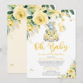 Genderneutrale olifant rijden door Baby shower Kaart (Voorkant / Achterkant)