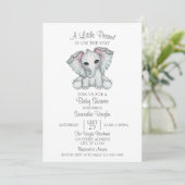 Genderneutrale olifantenminimalistische Baby showe Kaart (Staand voorkant)