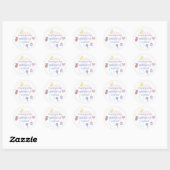 Genderneutrale pasta Baby shower Dank u wel Ronde Sticker (Vel)