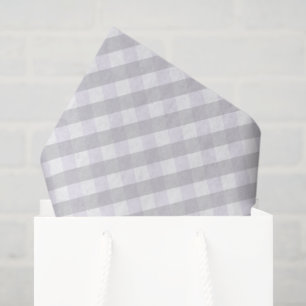 Genderneutrale pastel Paarse en grijze gingham Tissuepapier