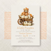 Genderneutrale pompoen Herfst Beer Baby shower Kaart