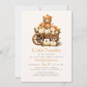 Genderneutrale pompoen Herfst Beer Baby shower Kaart (Voorkant)