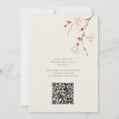 Genderneutrale QR-code  Blossom-Baby shower Kaart (Achterkant)