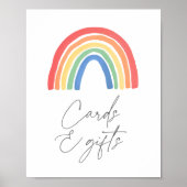 Genderneutrale regenboog Baby shower Kaarten en ca Poster (Voorkant)