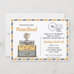 Genderneutrale reisuitnodiging voor Baby shower Kaart