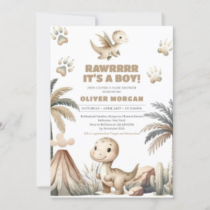 Genderneutrale schattige prehistorische baby-dinos kaart