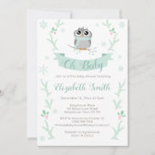 Genderneutrale Schattigee uil winterbabyshower Kaart (Voorkant)