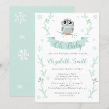 Genderneutrale Schattigee uil winterbabyshower