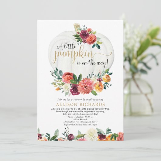 Genderneutrale Shower per Mail herfst baby shower Kaart (Staand voorkant)