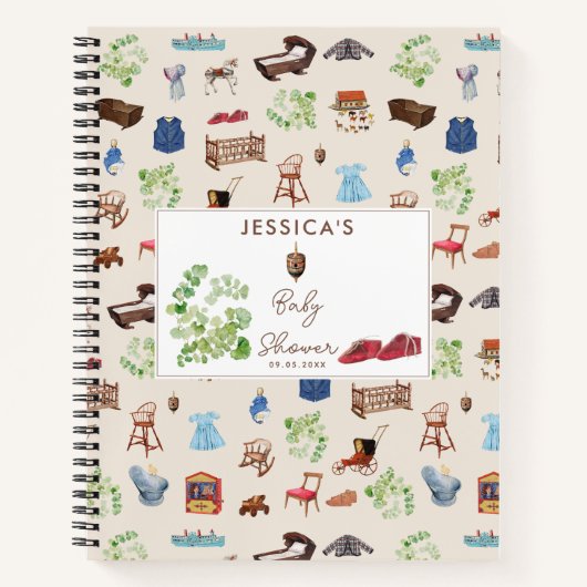 Genderneutrale  Speelgoed Baby shower Geschenklijs Notitieboek (Voorkant)