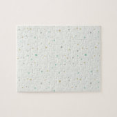 Genderneutrale stippen - blauwgroen goud en grijs legpuzzel (Horizontaal)