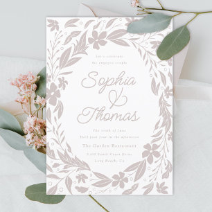 Genderneutrale Tan Couples Engagement party Kaart