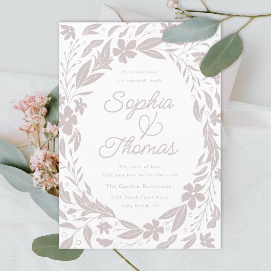 Genderneutrale Tan Couples Engagement party Kaart