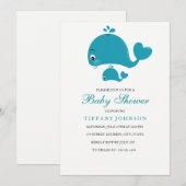 Genderneutrale testwalvisuitnodiging voor Baby sho Kaart (Voorkant / Achterkant)