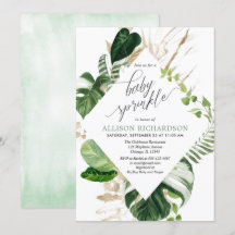 Genderneutrale tropische groene gouden baby sprink