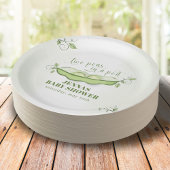 Genderneutrale twee erwten in een pod groen papieren bordje