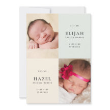 Genderneutrale tweeling 2-zijdig foto geboorte