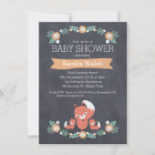 Genderneutrale Twin Fox Baby shower uitnodiging (Voorkant)