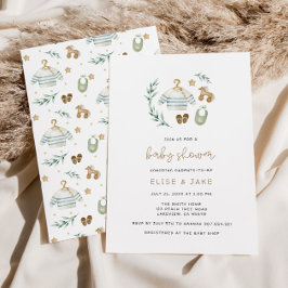 Genderneutrale  uitnodiging tot het Baby shower va