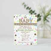 Genderneutrale uitnodiging voor baby shower (Staand voorkant)