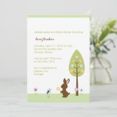 genderneutrale uitnodiging voor baby shower (Staand voorkant)