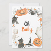 Genderneutrale uitnodiging voor Halloween Baby sho (Achterkant)