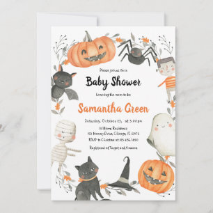 Genderneutrale uitnodiging voor Halloween Baby sho