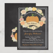 Genderneutrale uitnodiging voor pompoen-Baby showe (Voorkant / Achterkant)