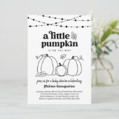 Genderneutrale uitnodiging voor pompoen-Baby showe (Staand voorkant)