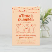 Genderneutrale uitnodiging voor pompoen-Baby showe (Staand voorkant)