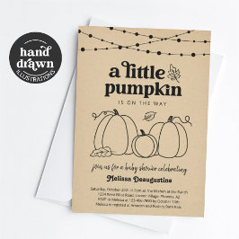 Genderneutrale uitnodiging voor pompoen-Baby showe